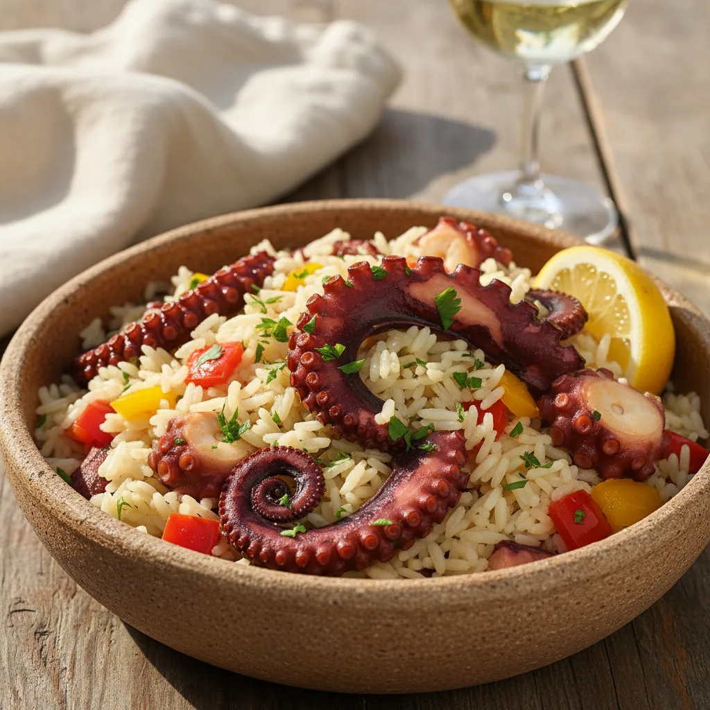 Arroz de Polvo com Pimentão e Limão: Receita Mediterrânea Fácil