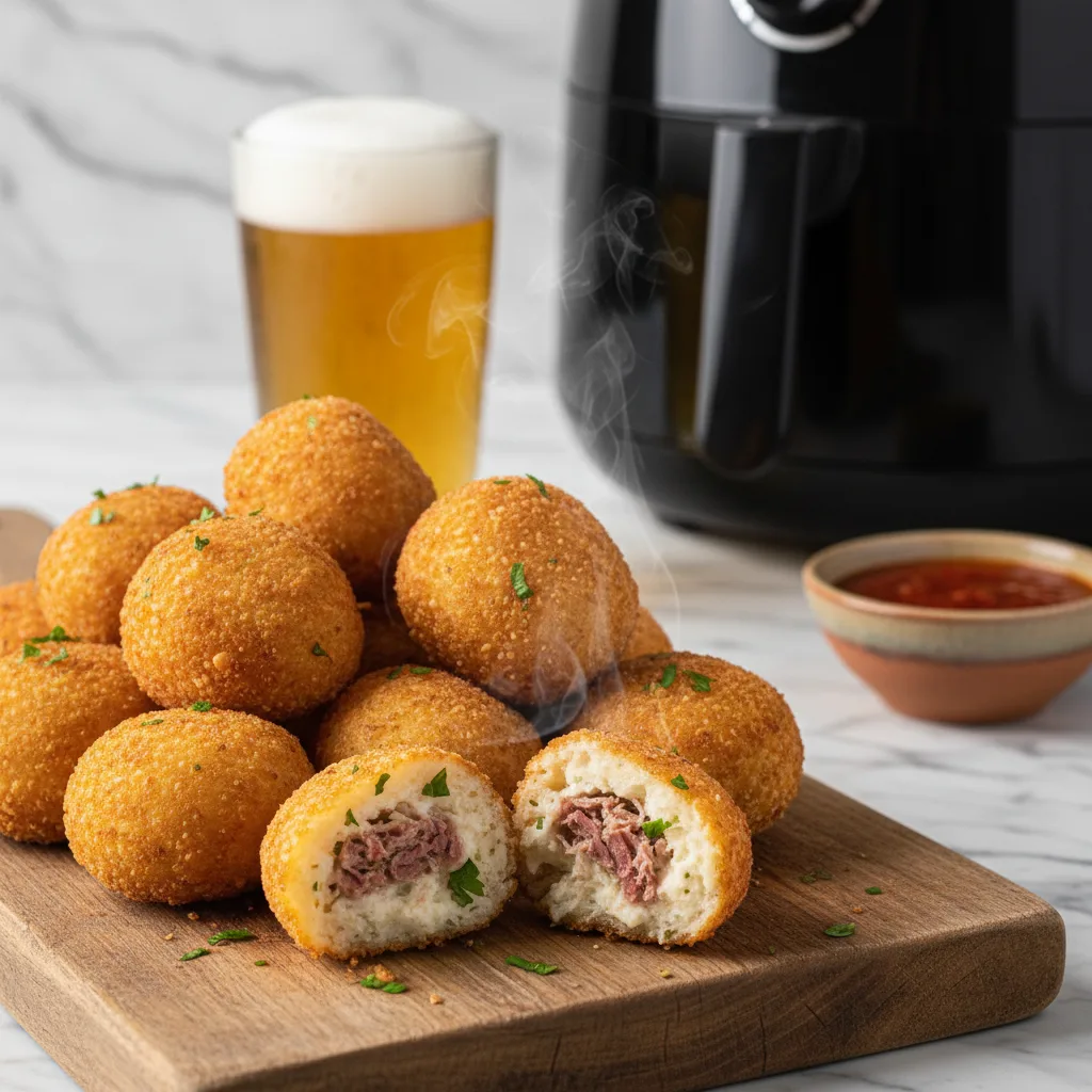 Bolinho de Aipim com Carne Seca na Airfryer