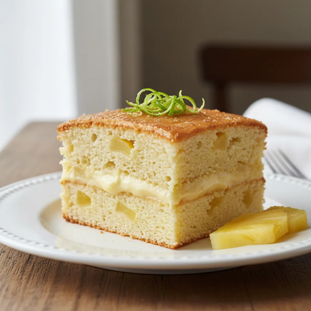 Bolo de Abacaxi com Recheio de Creme de Limão