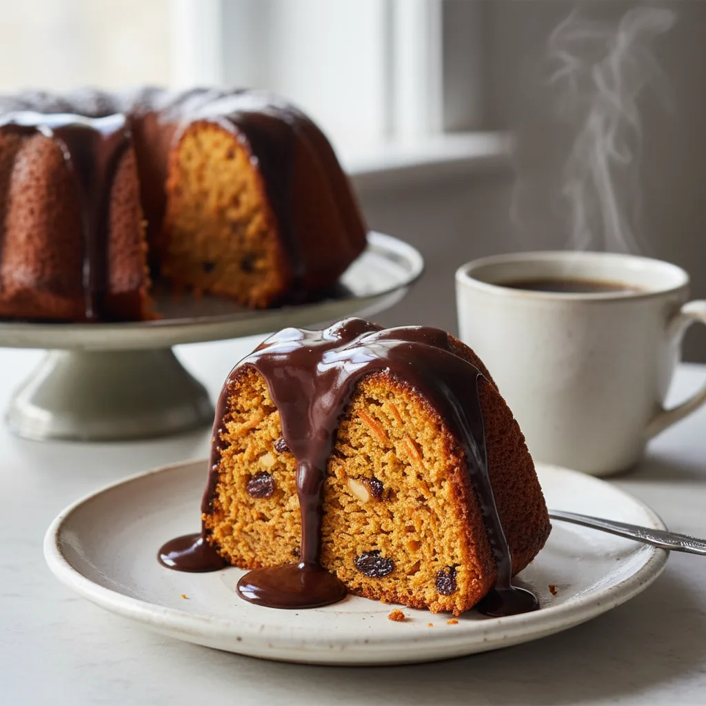 Bolo de Cenoura com Ganache de Chocolate Amargo