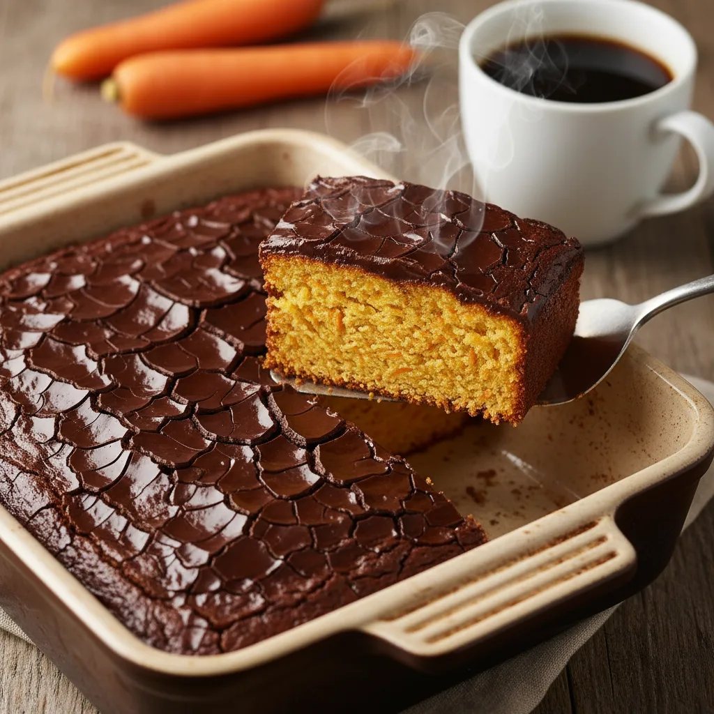 Bolo de Cenoura com Cobertura de Chocolate Crocante