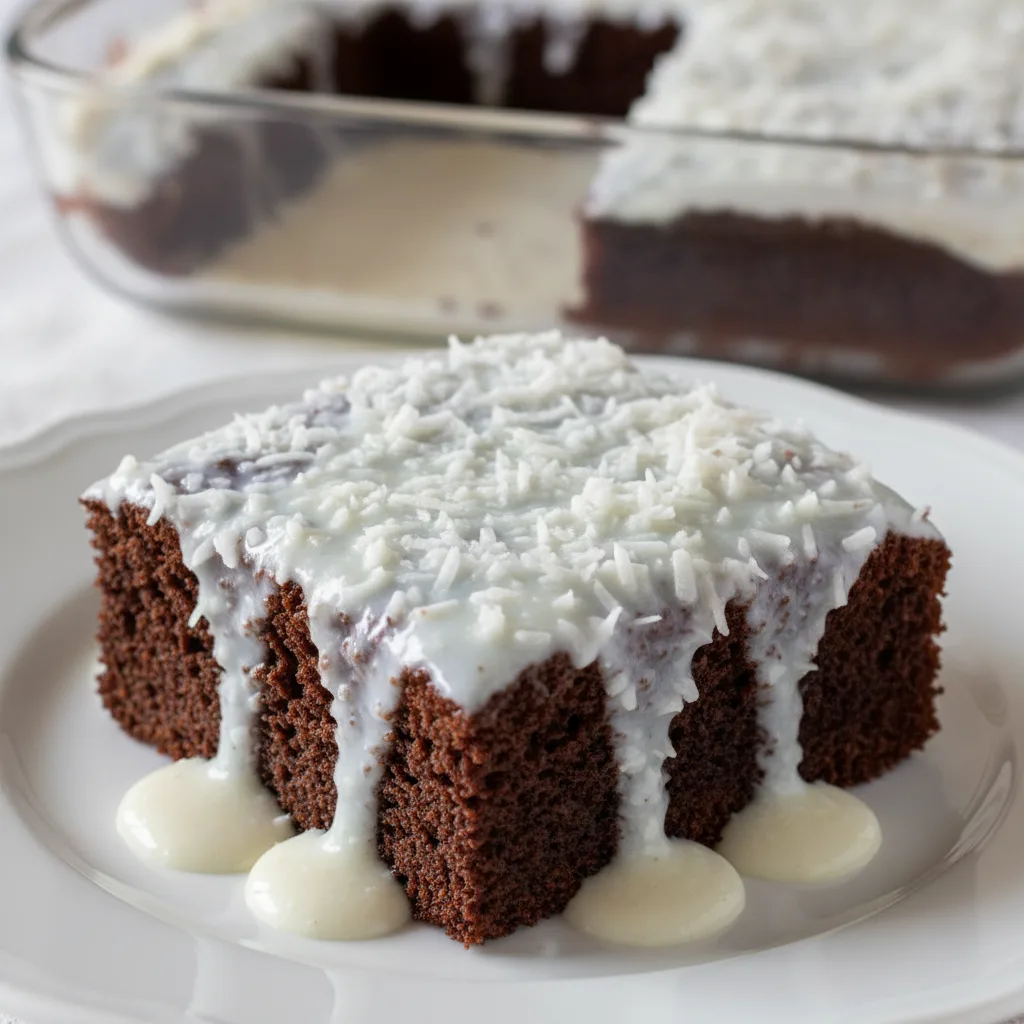 Bolo Gelado de Chocolate com Coco Cremoso