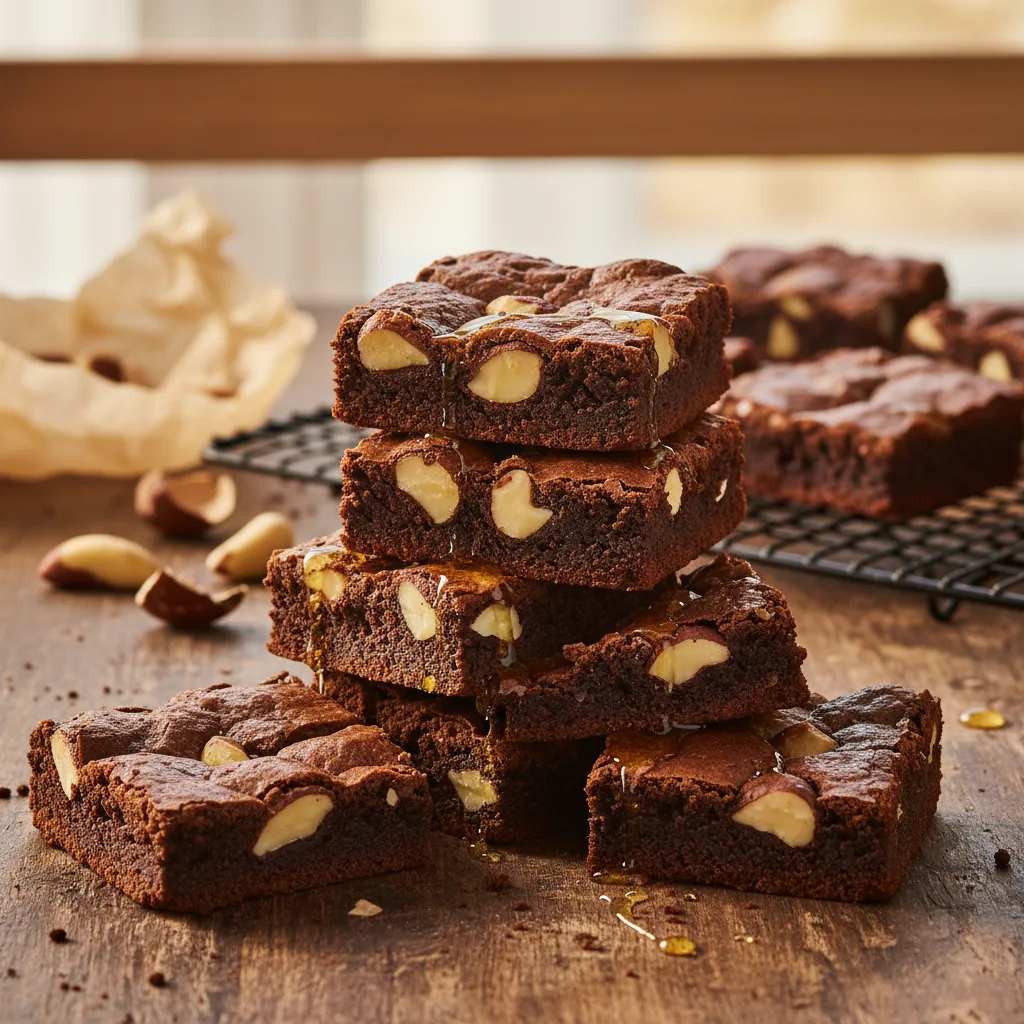 Brownie de Chocolate com Castanhas e Mel