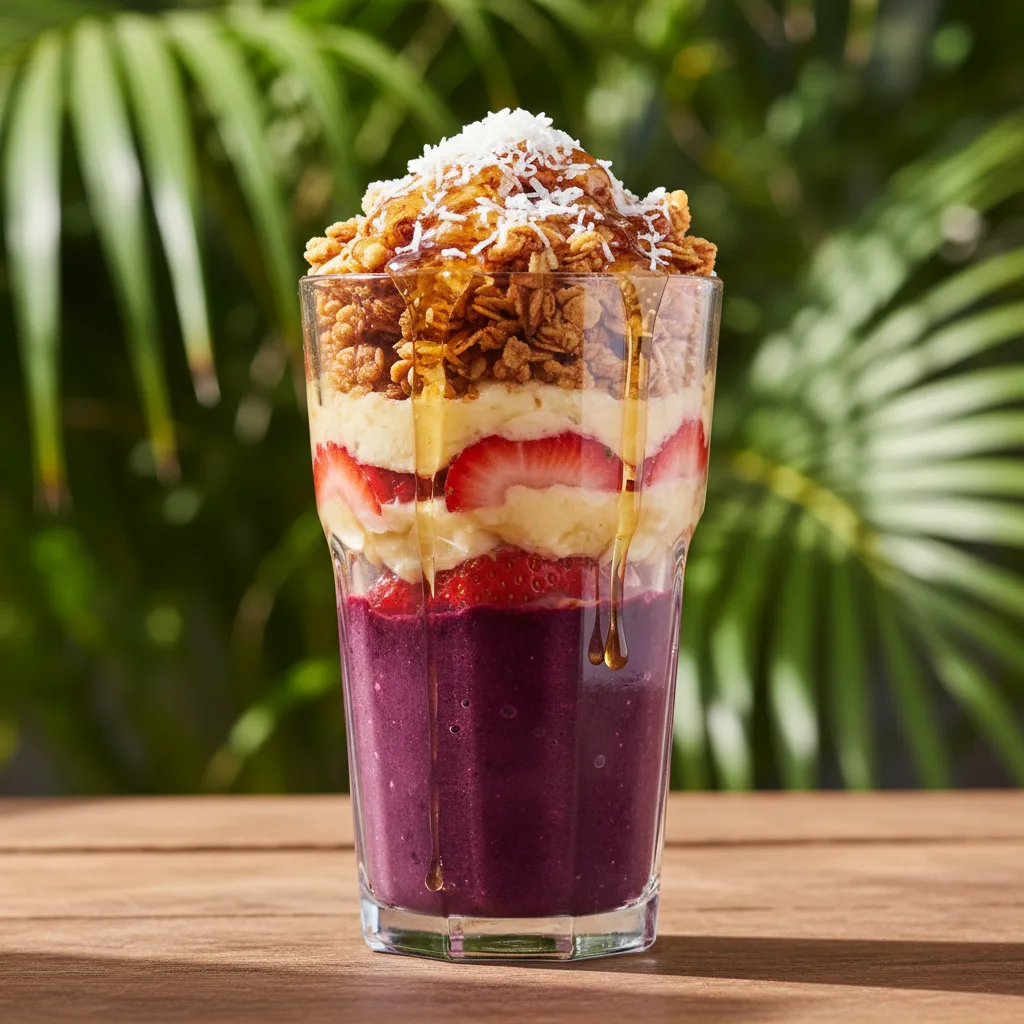 Copo de Açaí por Camadas: Uma Explosão de Sabor Tropical