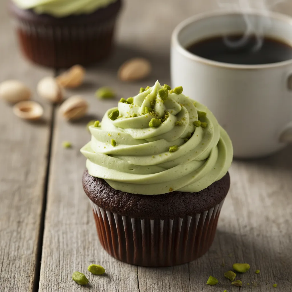 Cupcake de Chocolate com Creme de Pistache