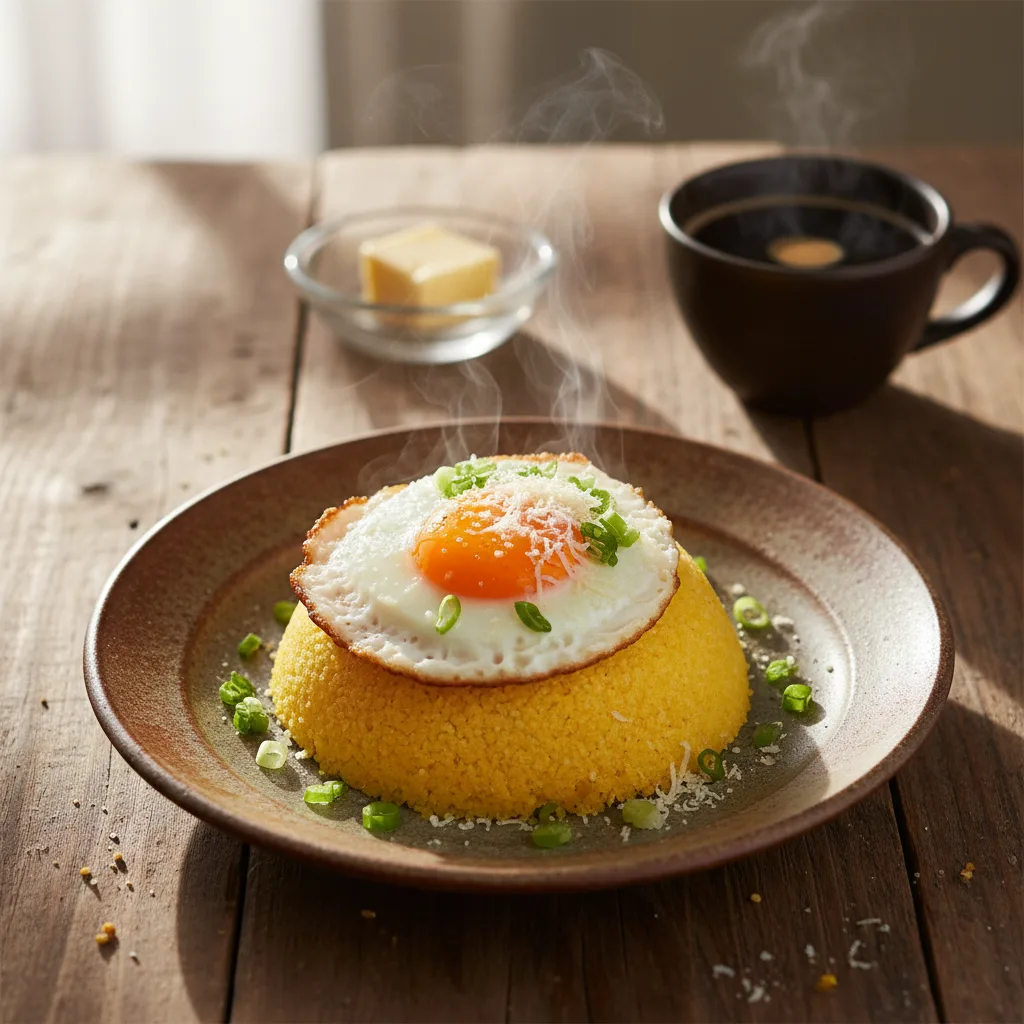 Receita de Cuscuz com Ovo Frito: Café da Manhã Nordestino