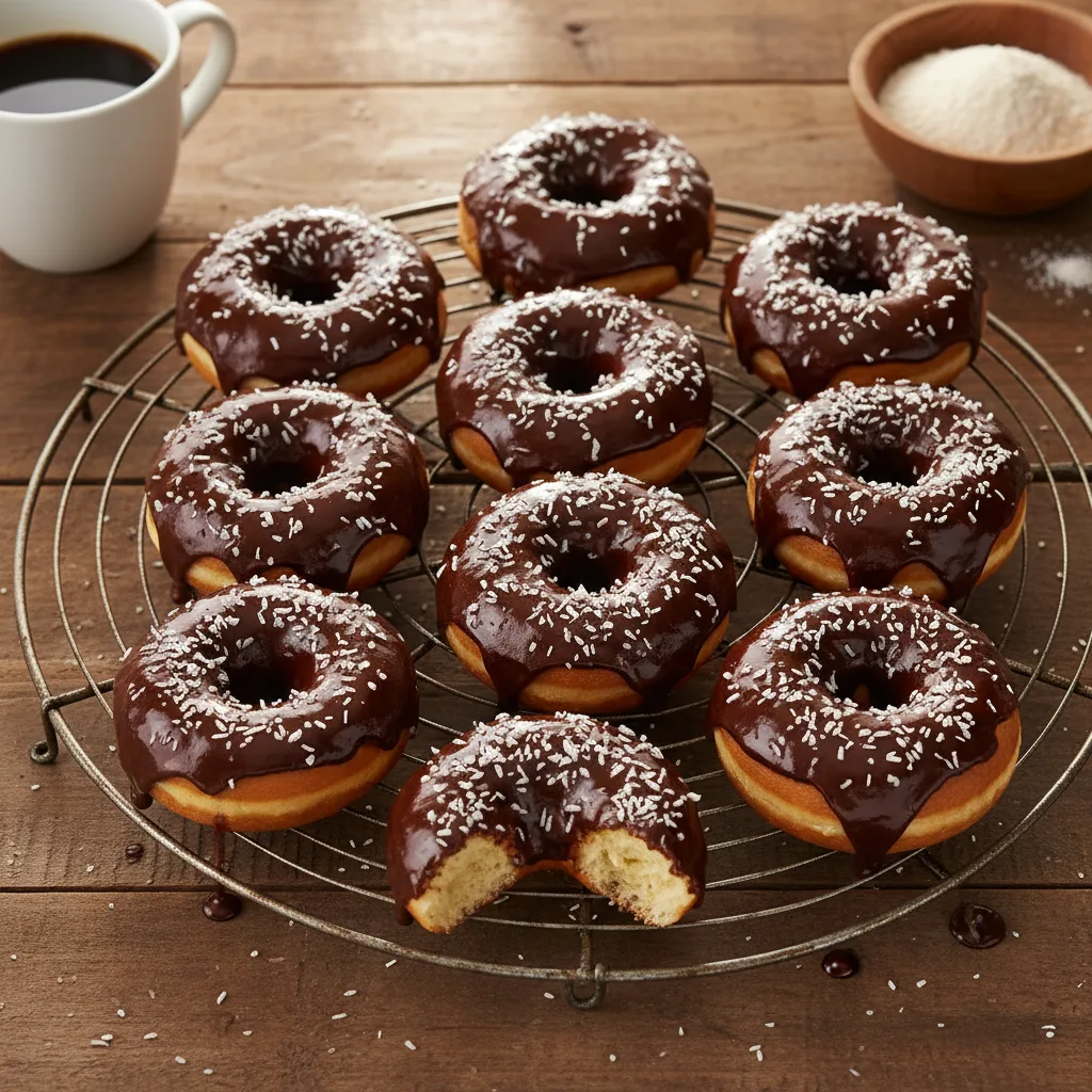Donuts Keto de Baunilha com Cobertura de Chocolate