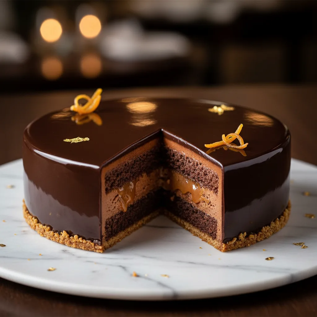 Entremet de Chocolate e Caramelo Gourmet