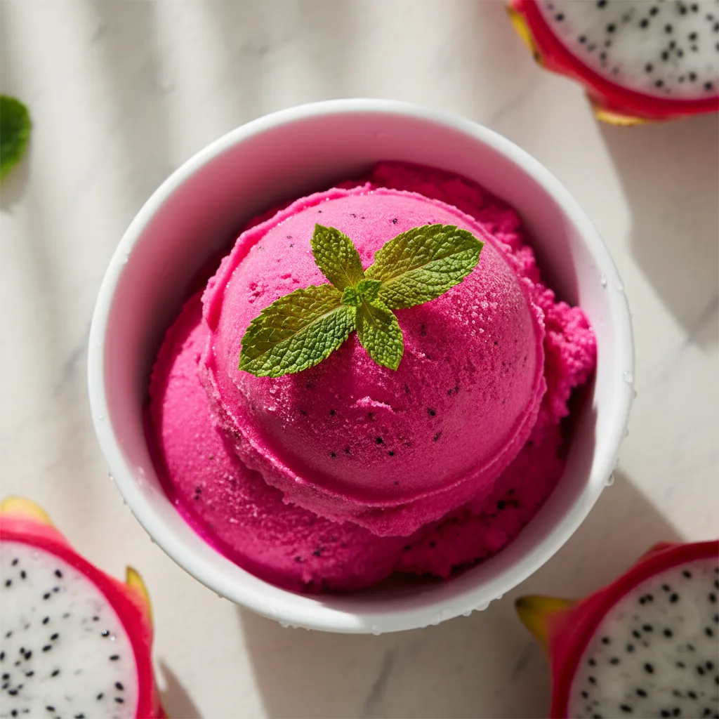 Gelado de Pitaya e Hortelã: Sobremesa Vegan Refrescante