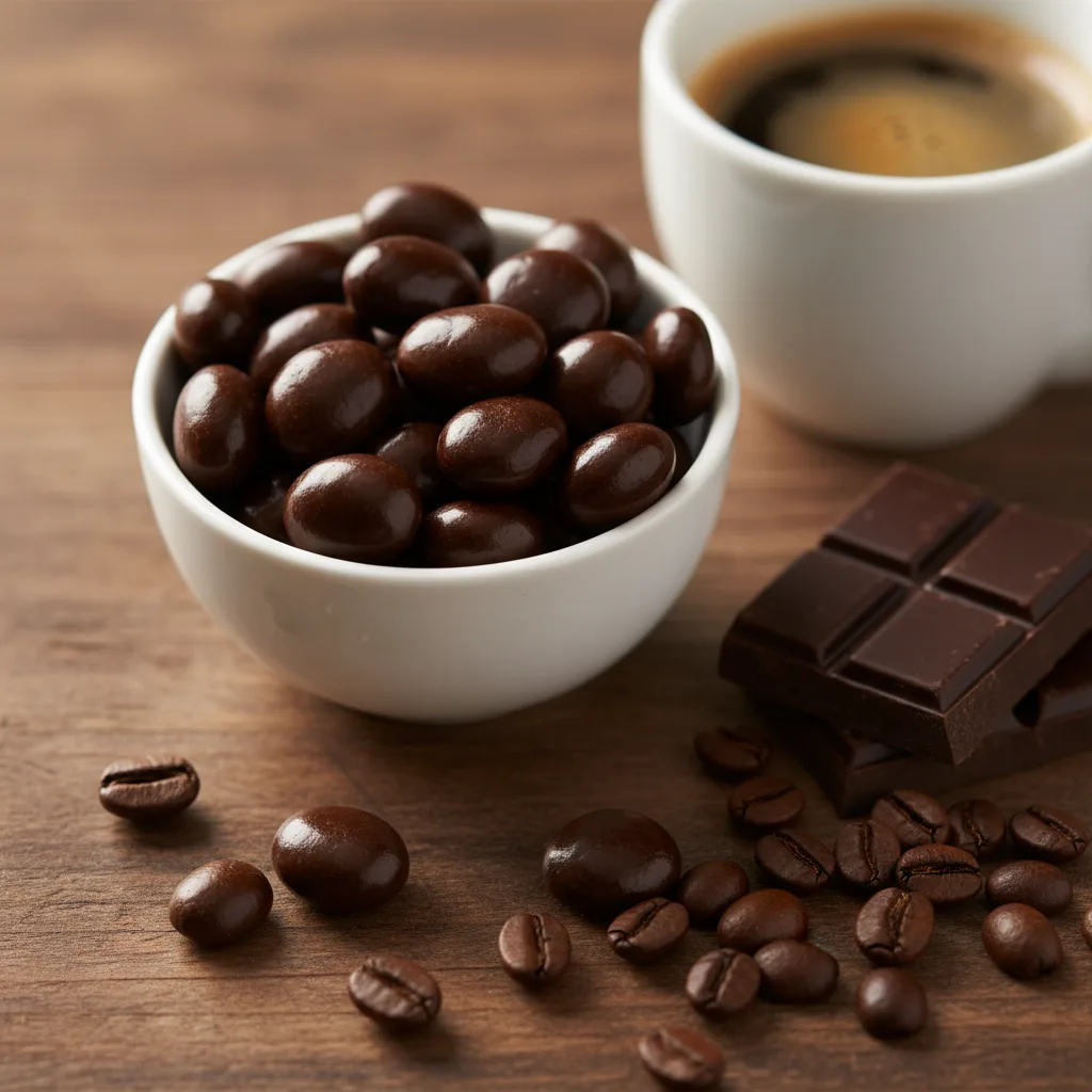 Grãos de Café Cobertos com Chocolate: Petisco Energizante