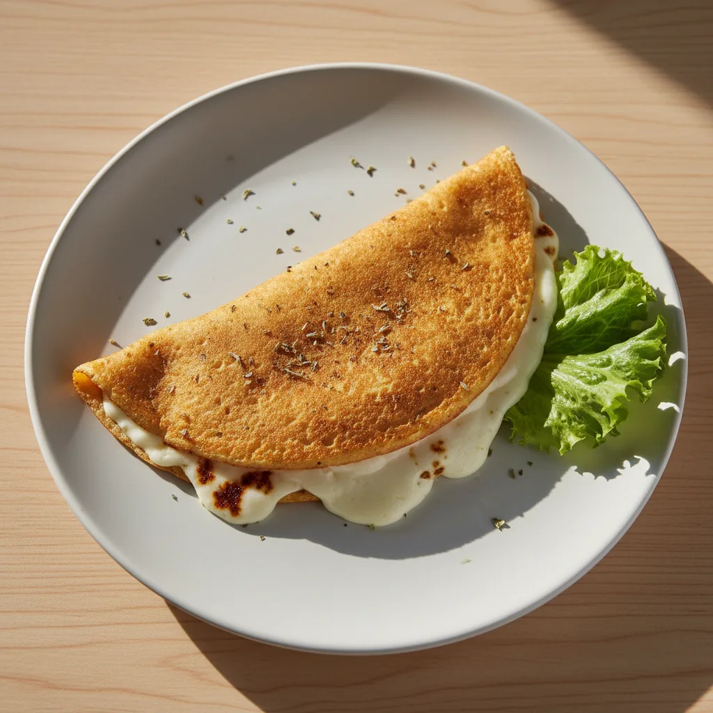 Omelete de Tapioca com Queijo Branco Tostado