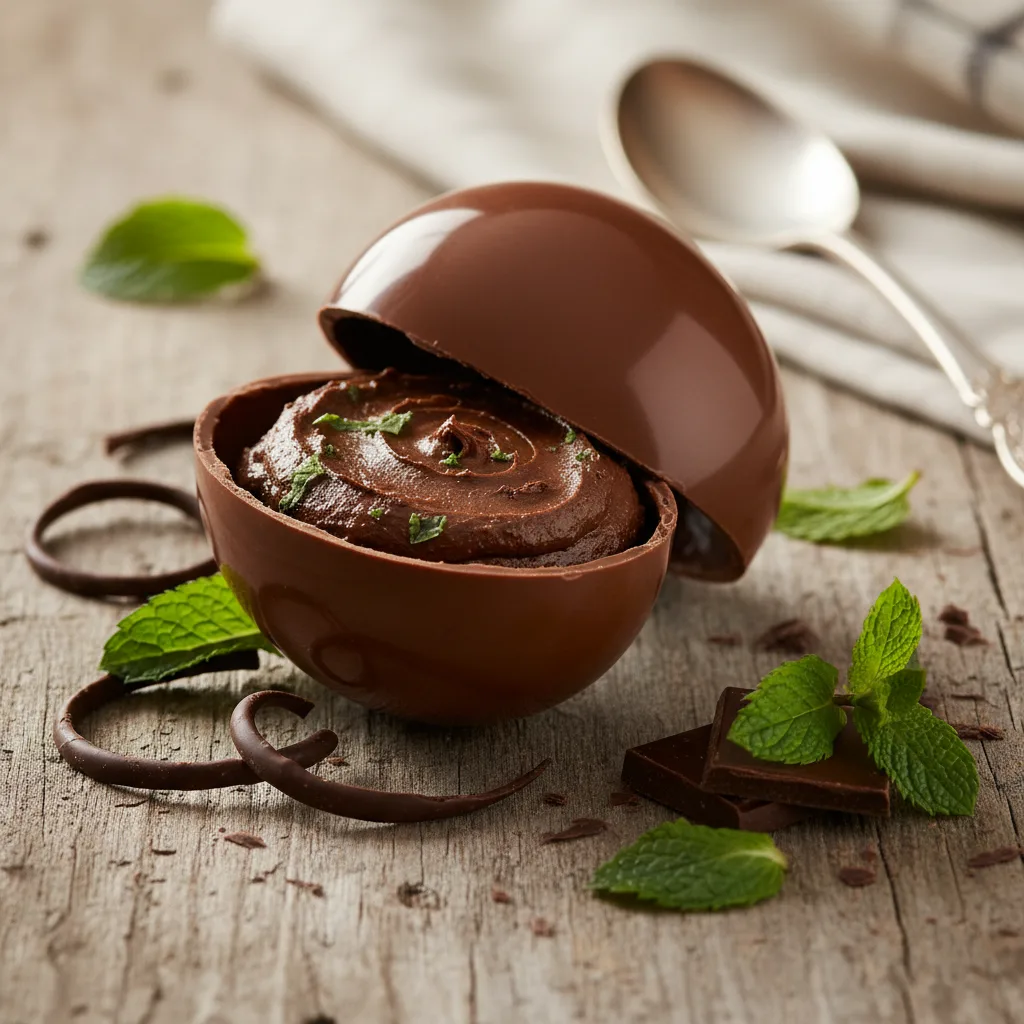 Ovo de Páscoa Trufado com Ganache de Menta