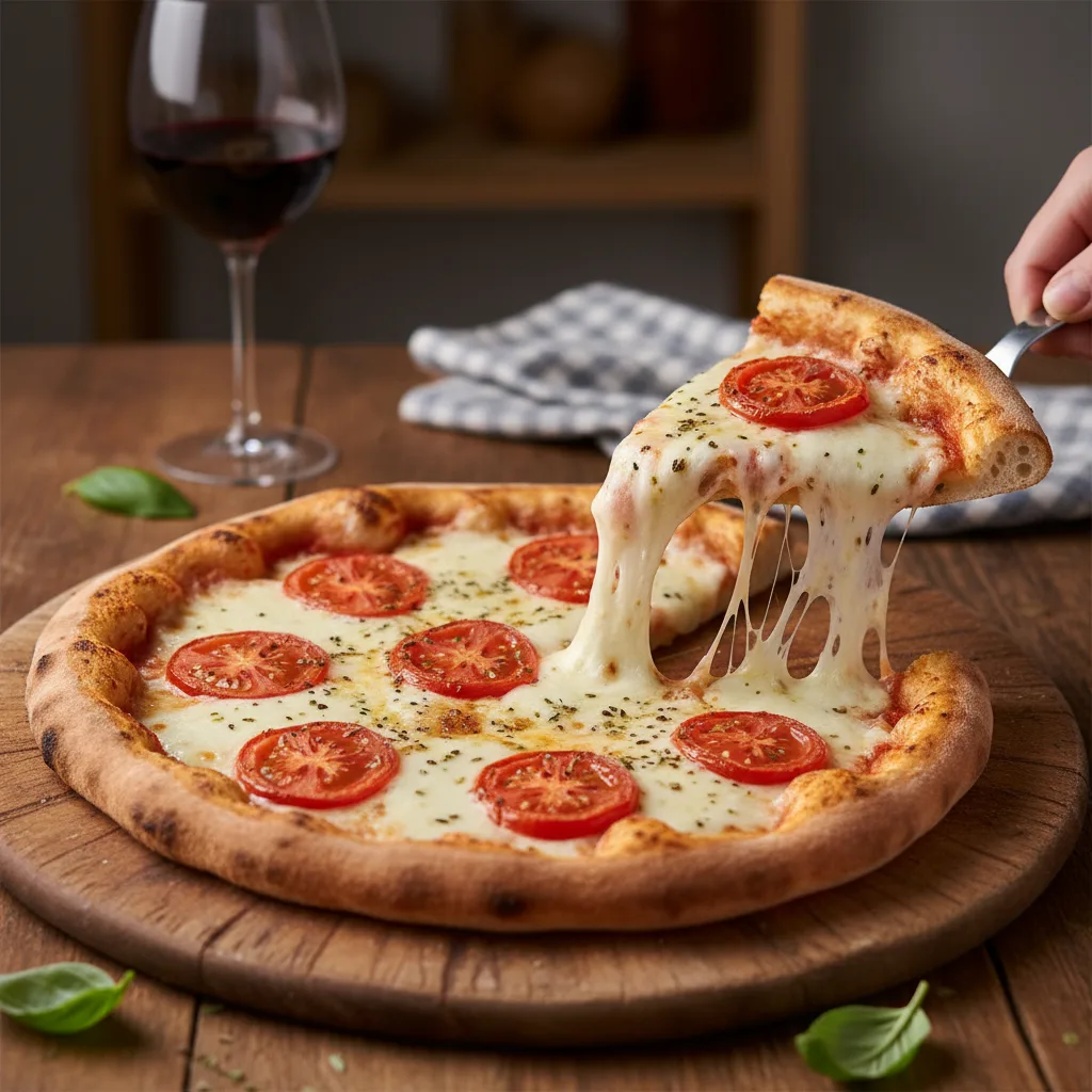 Pizza Caseira com Massa Fina e Bordas Crocantes