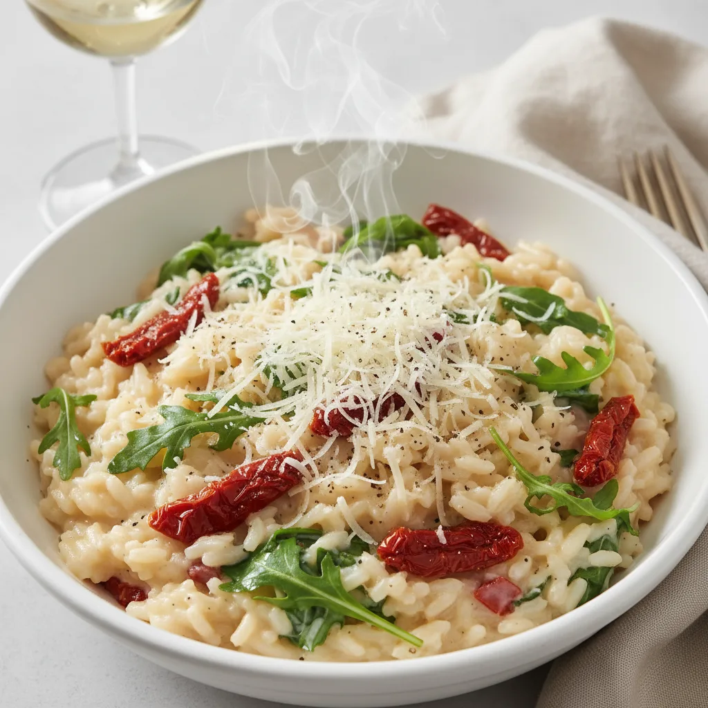 Risoto de Tomate Seco com Rúcula