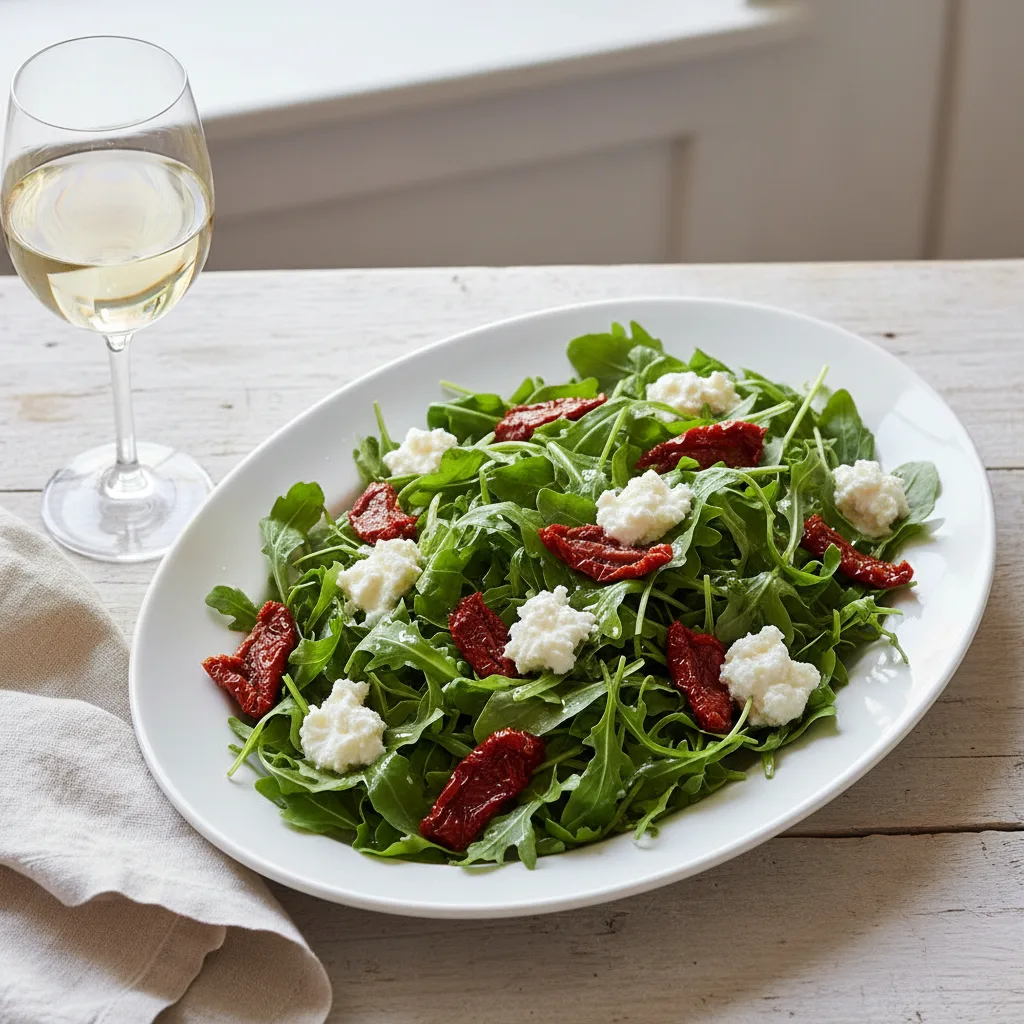 Salada de Rúcula com Tomate Seco e Ricota