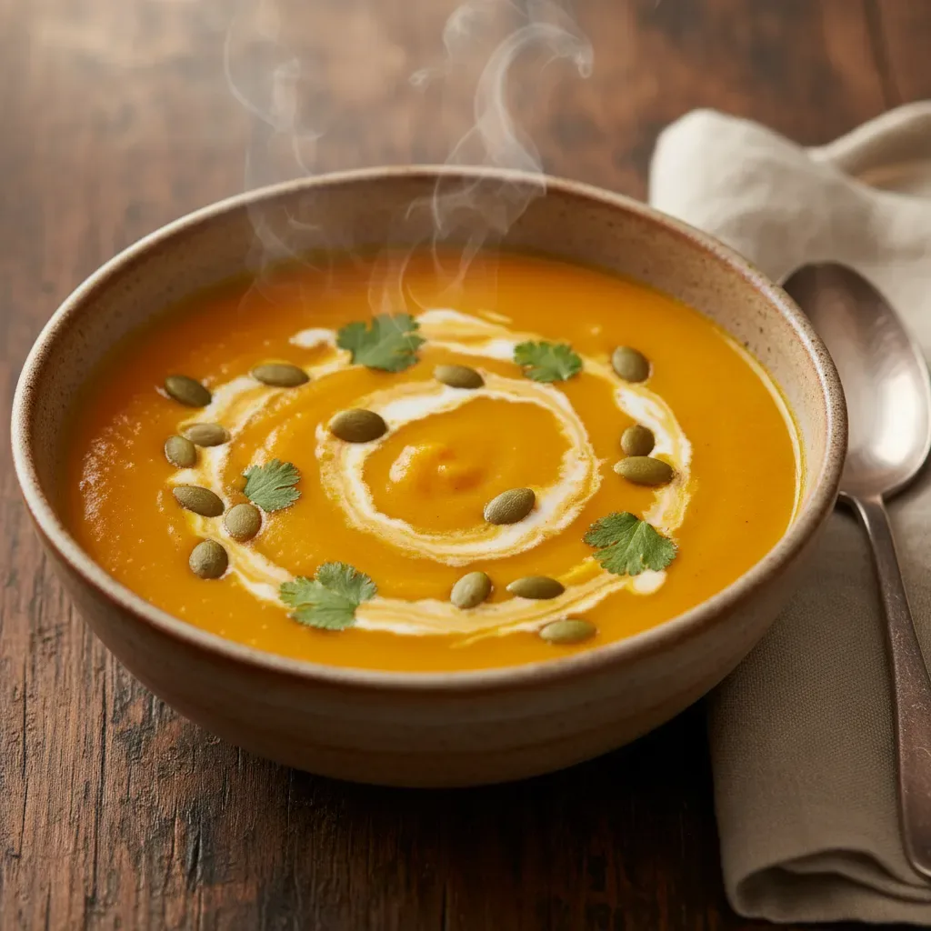 Sopa de Abóbora Cabotiá com Cardamomo