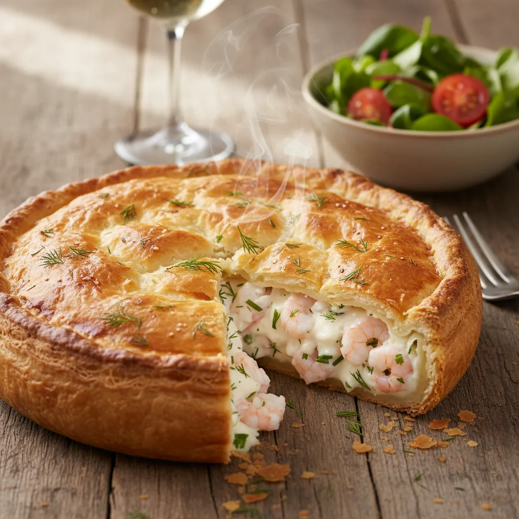 Torta de Camarão com Creme de Queijo