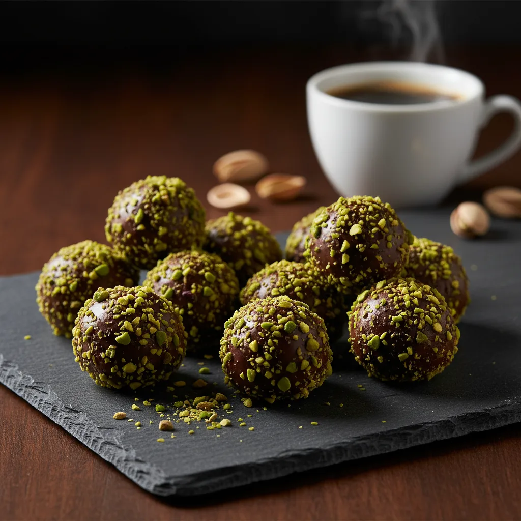 Trufas de Chocolate Amargo com Pistache: Receita Fácil e Sofisticada